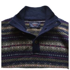 Charles Tyrwhitt Fair Isle Ribbed Crew Neck Sweater